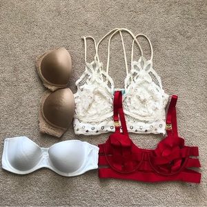 BUNDLE of Bras— size Small 32B— Victoria’s Secret, Aerie, PINK